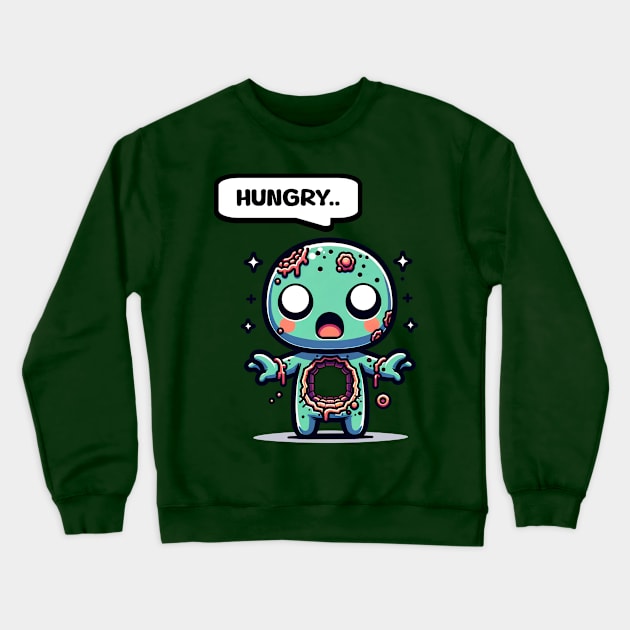 Cute Hungry Zombie Crewneck Sweatshirt by Doodles of Darkness